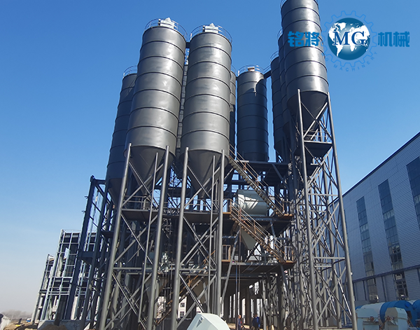 北京北鹏时产100吨干粉砂浆设备主体已经完工